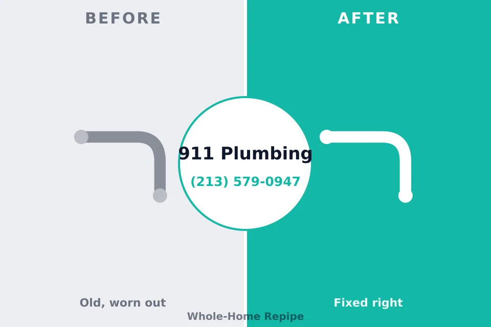 Before and after: plumbing repair Crandon, WI
